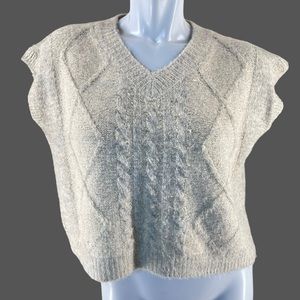 S.Y Let Us Set Out to the Sun Box Wool Blend Cable Knit Vest - See Measurements
